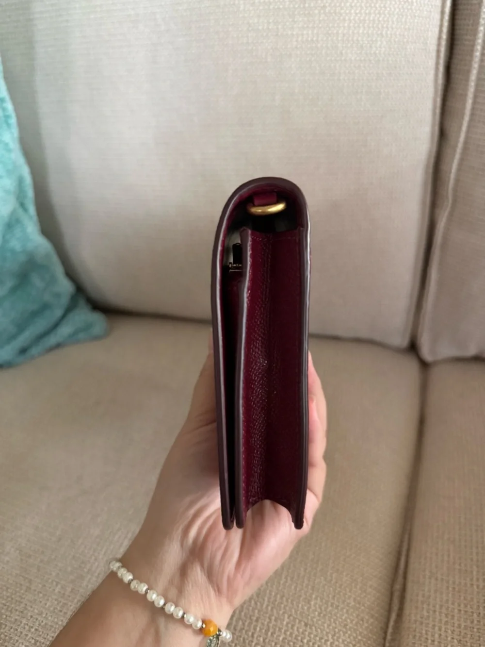 Coach Hayden Pebbled Leather Crossbody Wallet - Deep Red - Picture 8 of 8